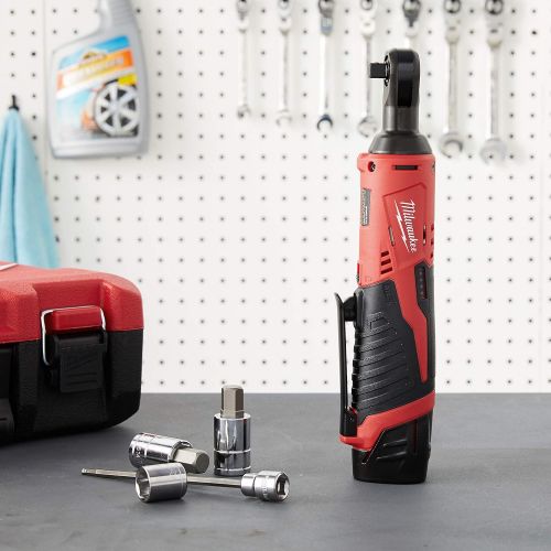  [아마존베스트]Milwaukee 2457-20 M12 Cordless 3/8 Sub-Compact 35 ft-Lbs 250 RPM Ratchet w/ Variable Speed Trigger (Battery Not Included, Power Tool Only)