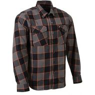 Milwaukee Leather MNG11648 Men's Grey with Brown and Orange Long Sleeve Cotton Flannel Shirt - Large