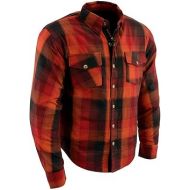 Milwaukee Leather Men's Plaid Flannel Biker Shirt with CE Armor - Reinforced w/Aramid Fibers | MPM - 4X-Large