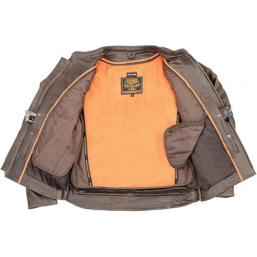  Milwaukee Mens Retro Sporty Scooter Crossover Jacket (Brown, XX-Large)