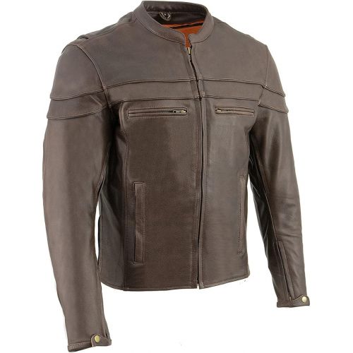  Milwaukee Mens Retro Sporty Scooter Crossover Jacket (Brown, XX-Large)