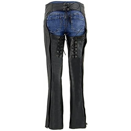  Milwaukee ML1187-BLK-3X Womens Leather Chaps, 3XL, Black