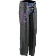 Milwaukee Womens Leather Chaps (Black/Purple, XX-Small)