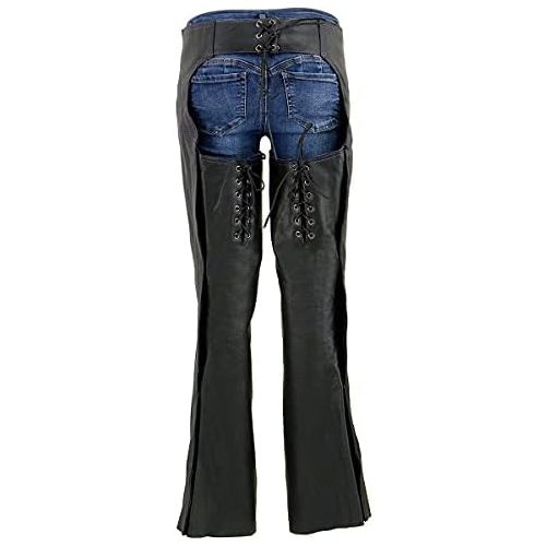  Milwaukee Womens Leather Chaps (Black/Purple, XX-Small)