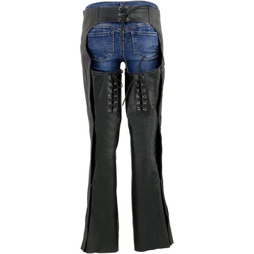  Milwaukee Womens Leather Chaps (Black/Purple, XX-Small)