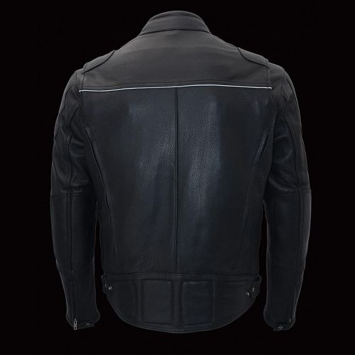  Milwaukee Leather MLM1513 Mens Black Heated Vented Scooter Leather Jacket