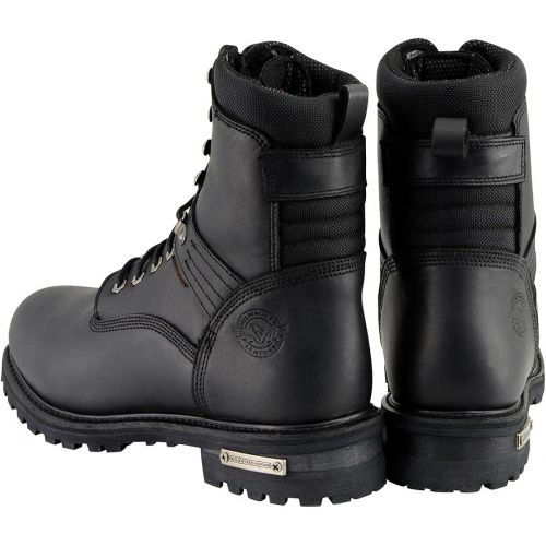  Milwaukee Leather MBM9036WP Mens Black Wide Width 7-inch Lace to Toe Waterproof Leather Boots