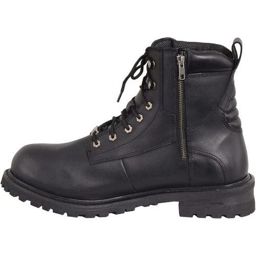  Milwaukee Leather MBM9096WP Mens 6 Inch Lace-Up Wide Width Black Logger Waterproof Leather Boots