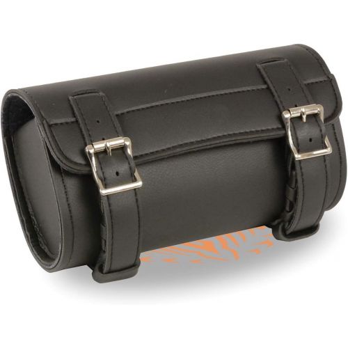  Milwaukee Leather Milwaukee Performance SH49802 Black PVC Large Two Buckle Tool Bag for Motorcycles - One Size