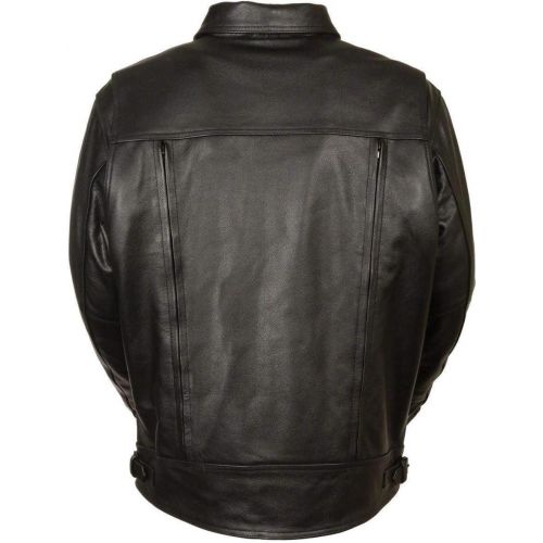  Milwaukee Leather-LKM1720-Mens Utility Pocket Vented Cruiser Leather Jacket (LARGE)