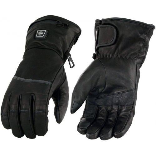  Milwaukee Leather Mens Heated Gantlet Gloves with Touch screen