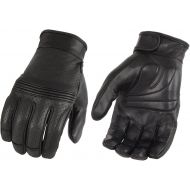 Milwaukee Leather MG7516 Mens Black i-Touch Screen Premium Perforated Leather Gloves with Flex Knuckles