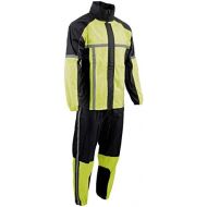 Milwaukee Leather MPM9510 Mens Black Water-Resistant Rain Suit with Hi Vis Reflective Tape