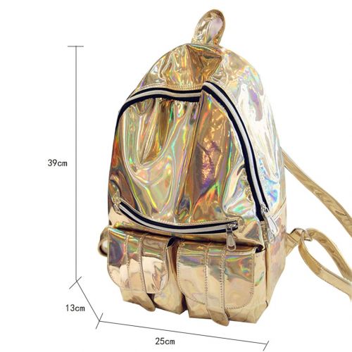  Ships From US-Mily Hologram Laser PU Backpack