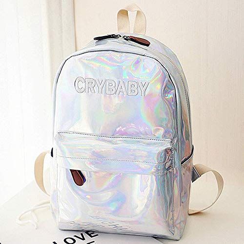  Mily Holographic Laser Backpack Big Capacity Casual Travel Backpack School Bag (Sliver)