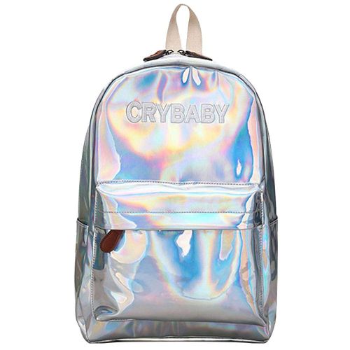  Mily Holographic Laser Backpack Big Capacity Casual Travel Backpack School Bag (Sliver)