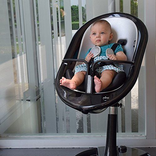 Mima Kids USA Mima Moon 2G Complete High Chair in Black with Aubergine Seat Pad