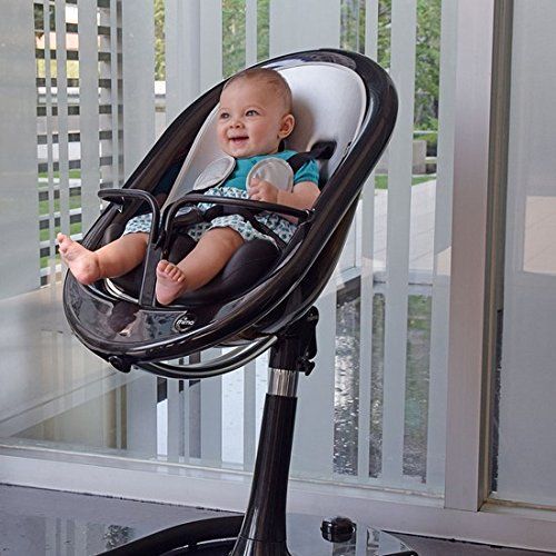  Mima Kids USA Mima Moon 2G Complete High Chair in Black with Aubergine Seat Pad