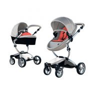 Mima Xari Stroller Authorized Seller (Aluminum Chassis, Argento Seat, Coral Red Starter Pack)