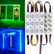 Minbow 20FT Waterproof Colorful 5050 3 LED Light Module 12V RGB 120 LEDs With Remote Controller Power Plug for Outdoor Led StoreFront Signage Lighting