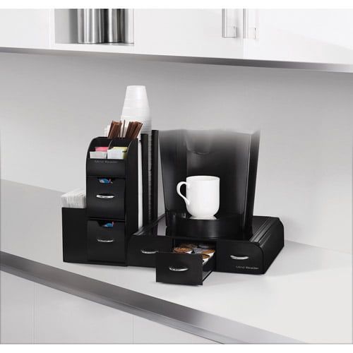 Mind Reader 2-Piece K-Cup Single Serve Coffee Pod Drawer and Condiment Organizer Caddy Station, Black