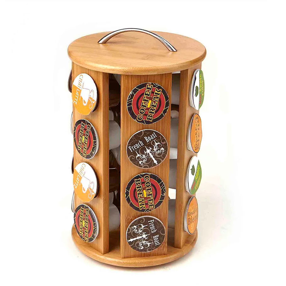  Mind Reader K-Cup Bamboo Carousel in Brown