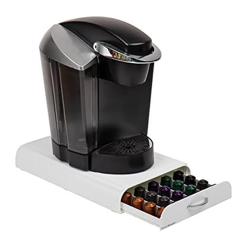  Mind Reader Anchor fuer 50 Nespresso Kapseln, White Kaffee Pod Storage Schublade