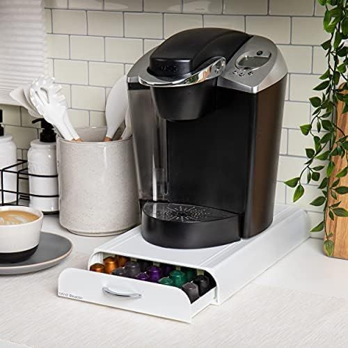  Mind Reader Anchor fuer 50 Nespresso Kapseln, White Kaffee Pod Storage Schublade