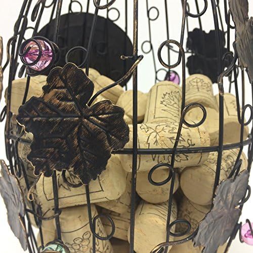  Mind Reader Corky Metal Wine Ornaments, Black Rustic Cork Holder