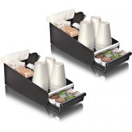 Mind Reader 2ORG01-BLK Condiment Storage Organizer with K-Cup Single Serve Coffee Pod Drawer, One Size, Black 2 Pack
