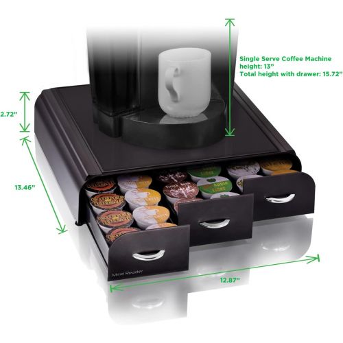  [아마존베스트]Mind Reader Anchor Coffee pod drawer, 13.72 height,12.87 width inches, Black