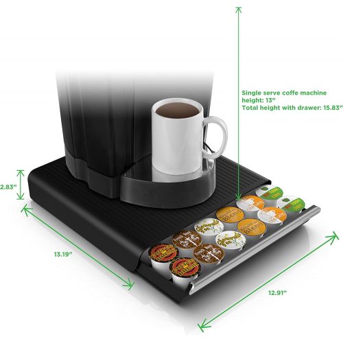  [아마존베스트]Mind Reader Hero Coffee Pod Drawer, One Size, Black