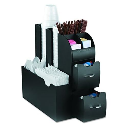  [아마존베스트]Mind Reader Coffee Upright condiment organizer, 6 x 12 x 12, Black