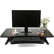 Mind Reader SDPATENT-BLK Home Office Standing Desk with Keyboard Storage, Black