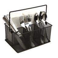 Mind Reader Storage Basket Organizer, Utensil Holder, Forks, Spoons, Knives, Napkins, Perfect for Desk Supplies, Pencil, Pens, Staples