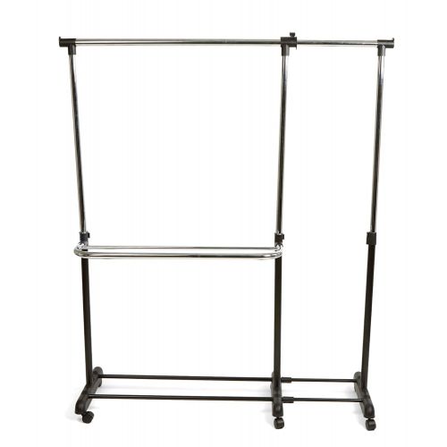  Mind Reader Single Rail Clothing Garment Rack, Extendable, Black