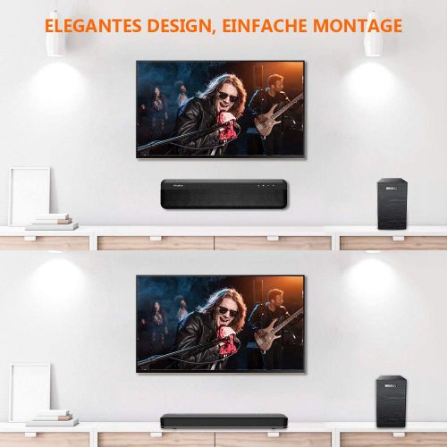  [아마존 핫딜]  [아마존핫딜]MindKoo Soundbar mit Subwoofer, Heimkino Bluetooth Lautsprecher System fuer TV Gerate (2.1 Kanal, Kraftvoller Bass, 3D Surround Sound,Kabel Verbindung,Touch-Taste)