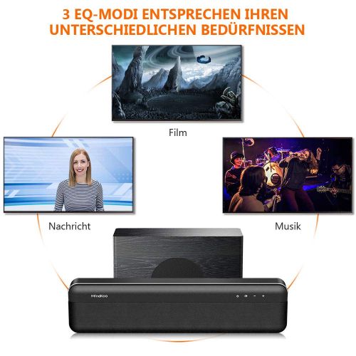  [아마존 핫딜]  [아마존핫딜]MindKoo Soundbar mit Subwoofer, Heimkino Bluetooth Lautsprecher System fuer TV Gerate (2.1 Kanal, Kraftvoller Bass, 3D Surround Sound,Kabel Verbindung,Touch-Taste)