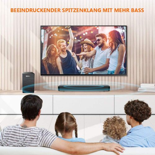  [아마존 핫딜]  [아마존핫딜]MindKoo Soundbar mit Subwoofer, Heimkino Bluetooth Lautsprecher System fuer TV Gerate (2.1 Kanal, Kraftvoller Bass, 3D Surround Sound,Kabel Verbindung,Touch-Taste)