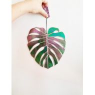 Mindandmineral Iridescent Monstera Palm Leaf Suncatcher