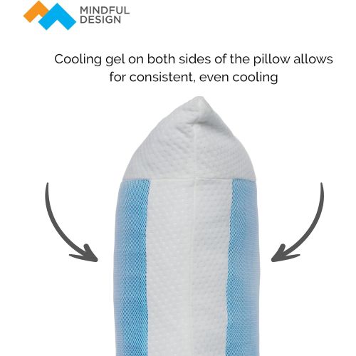  [아마존핫딜][아마존 핫딜] Mindful Design Cooling Memory Foam Body Pillow - Extra Firm Full Shredded Memory Foam Body Pillow w/Cooling Gel, Support and Comfort for Stomach and Side Sleepers