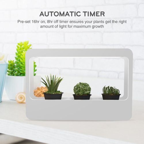  Visit the Mindful Design Store Mindful Design LED Indoor Herb Garden - at Home Mini Window Planter Kit for Herbs, Succulents, and Vegetables (White)