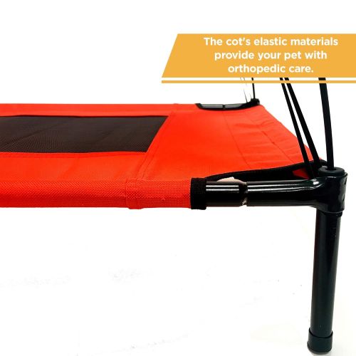  Mindful Grasshopper Elevated Dog Cot with Canopy Shade | Raised Breathable Bed for Cooling | Durable Chew Resistant Tent Construction | Indoor Outdoor Waterproof Pet Cots | Small M