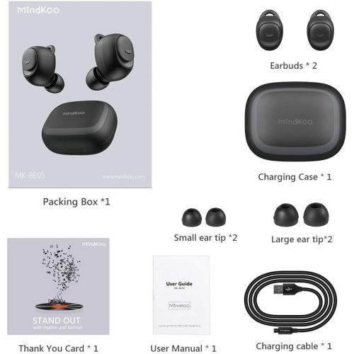  [아마존 핫딜] 무선 이어버드, Mindkoo 블루투스 5.0 TWS 미니 충전 박스 포함, 60시간 배터리 수명, 원 스텝 페어링 IPX6 방수 스포츠 땀 방지 미니 블루투스 이어폰