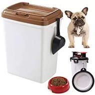 MineDecor 44lb Dog Food Storage Bins with Rolling Wheels Feed Scoop Large Airtight Pet Food Containers Combo for Cats Birds Portable 2 in 1 Travel Dog Mug