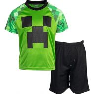 Minecraft Skeleton Enderman Zombie T-Shirt and Mesh Shorts Outfit Set Little Kid to Big Kid