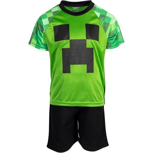  Minecraft Skeleton Enderman Zombie T-Shirt and Mesh Shorts Outfit Set Little Kid to Big Kid