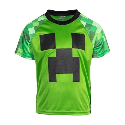  Minecraft Skeleton Enderman Zombie T-Shirt and Mesh Shorts Outfit Set Little Kid to Big Kid