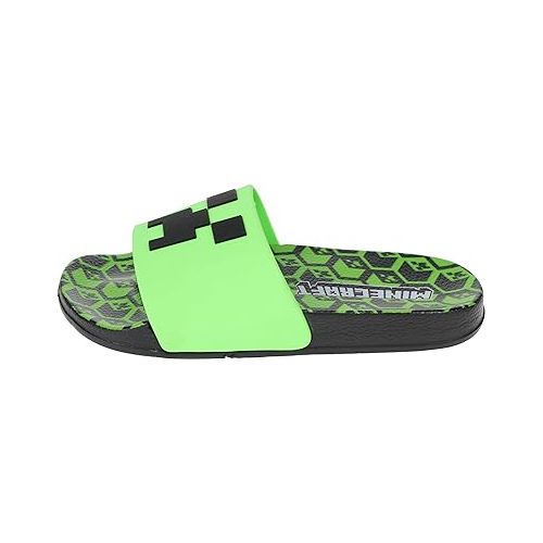  Minecraft Boys' Sport Slide Sandals, Comfort Casual Pool Slide Outdoor