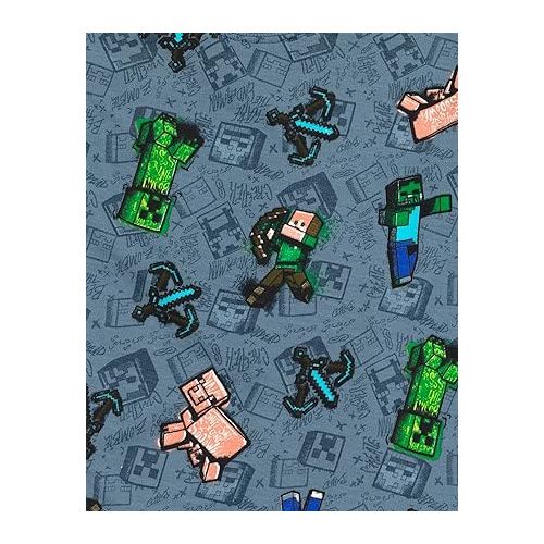  Minecraft Creeper Zombie Steve French Terry T-Shirt and Bike Shorts Outfit Set Little Kid to Big Kid